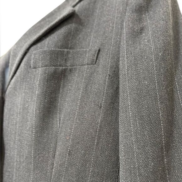 Lauren Ralph Lauren Black Pinstripe Wool Blazer Size 10 - Picture 5 of 11